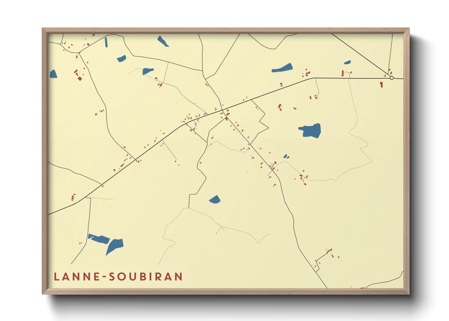 Une affiche de carte sur Lanne-Soubiran