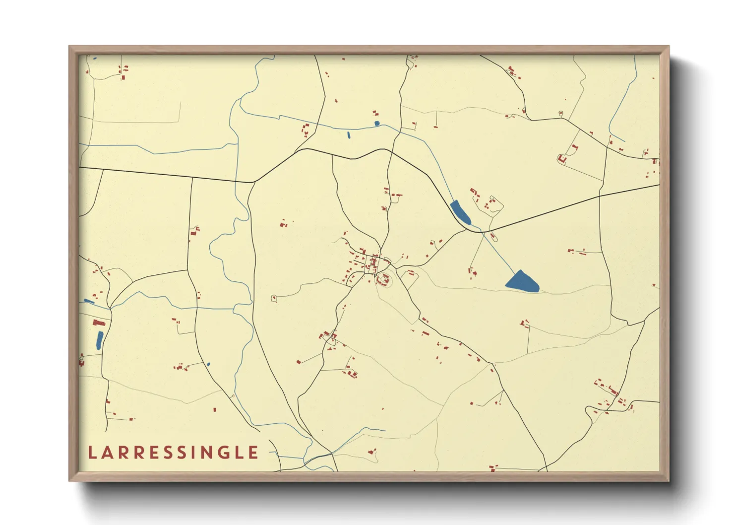 Une affiche de carte sur Larressingle