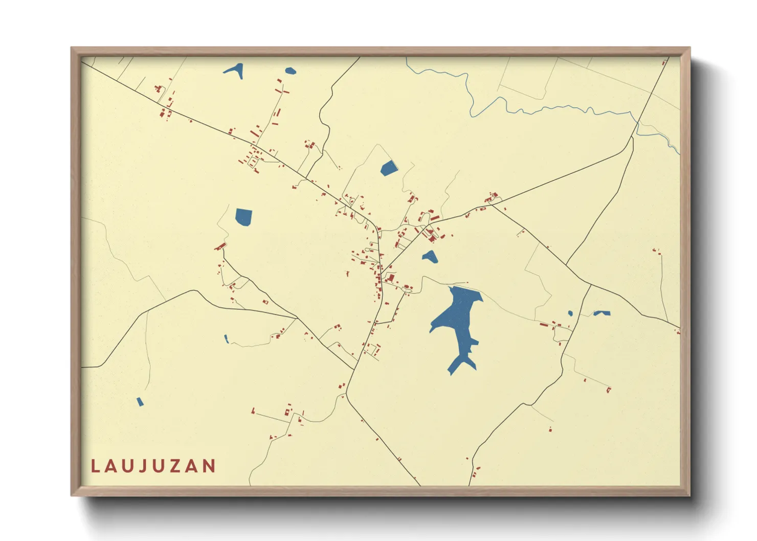 Une affiche de carte sur Laujuzan