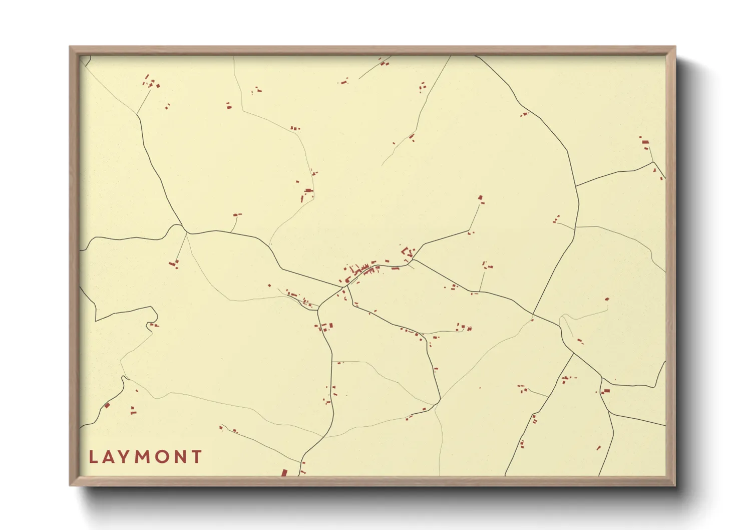 Une affiche de carte sur Laymont
