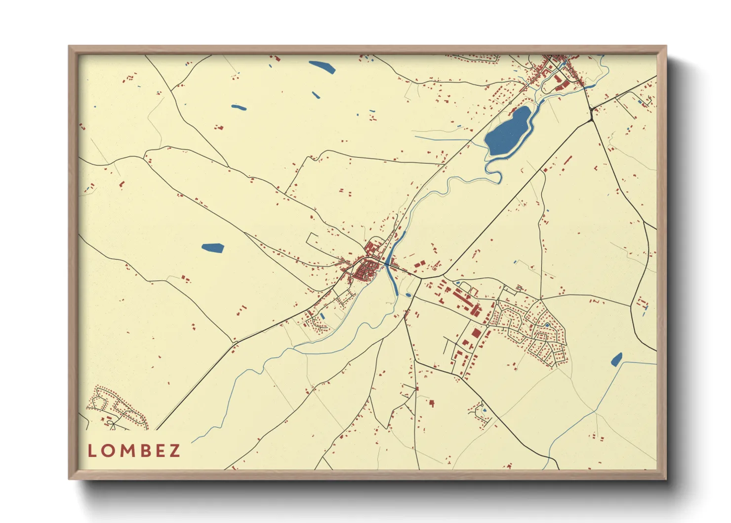 Une affiche de carte sur Lombez