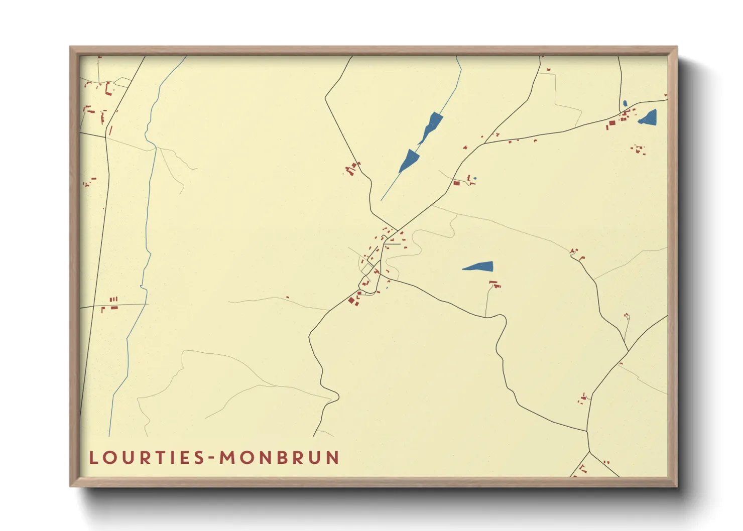 Une affiche de carte sur Lourties-Monbrun
