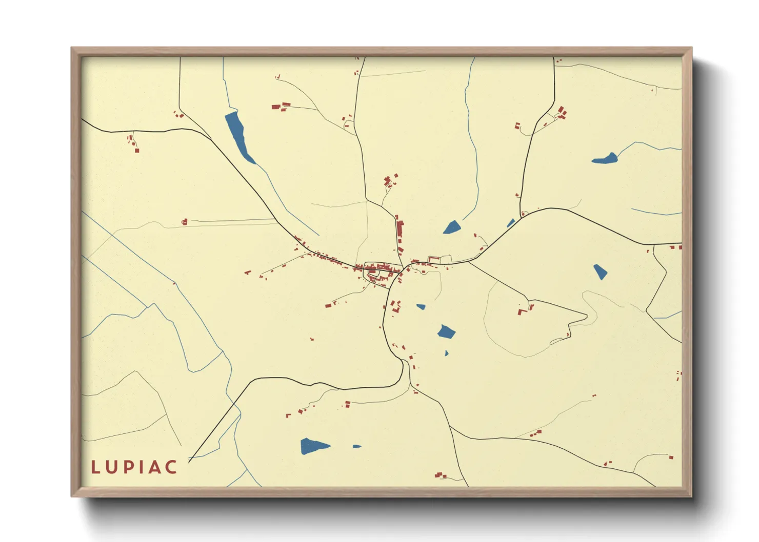 Une affiche de carte sur Lupiac