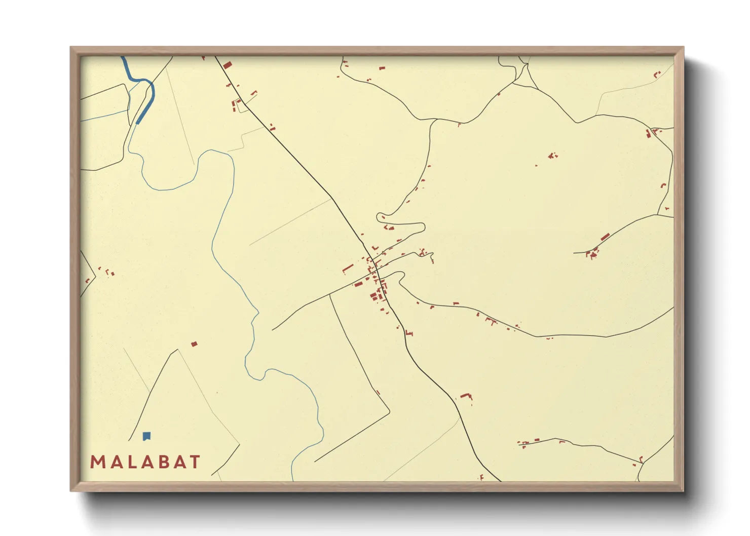 Une affiche de carte sur Malabat