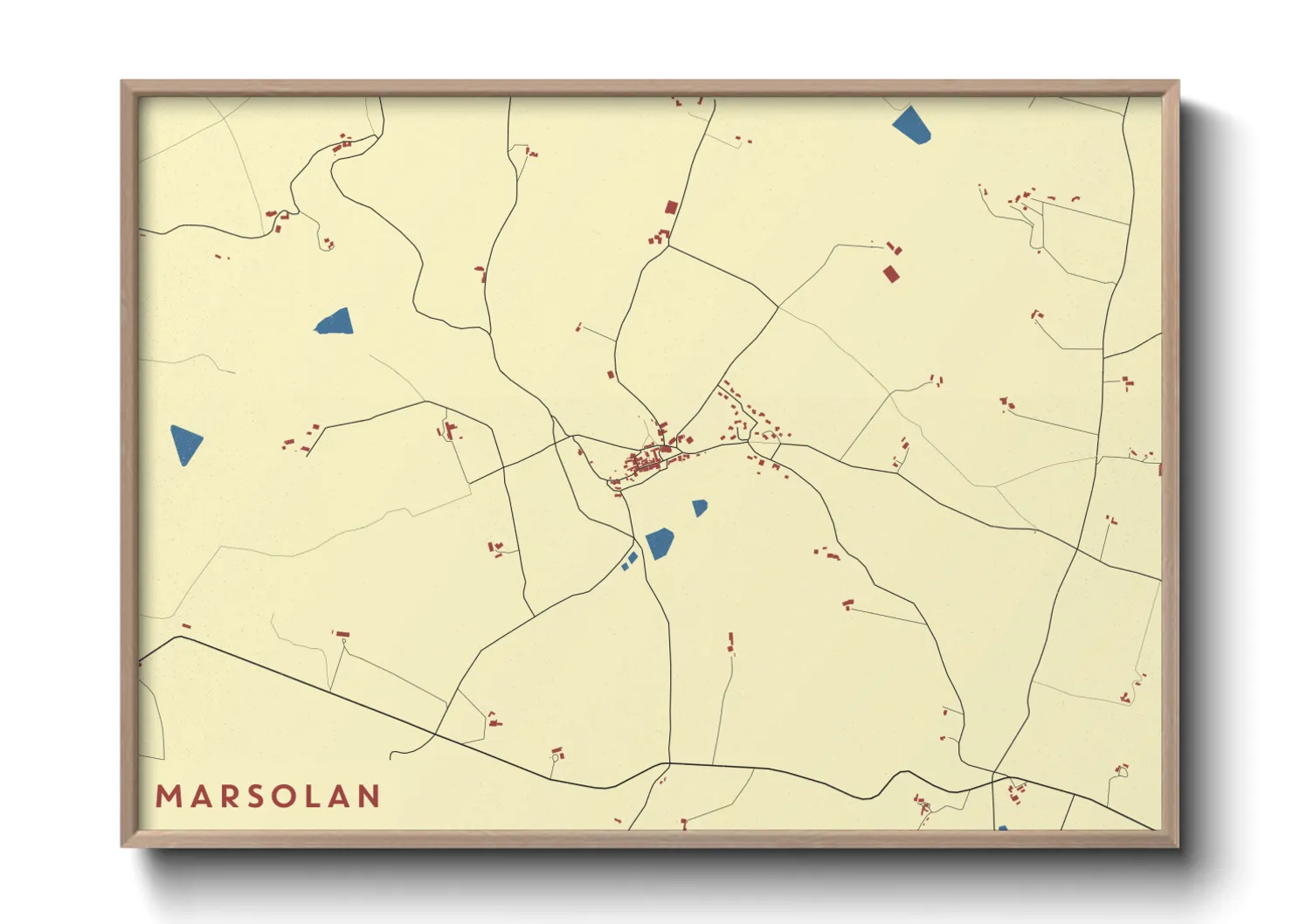 Une affiche de carte sur Marsolan
