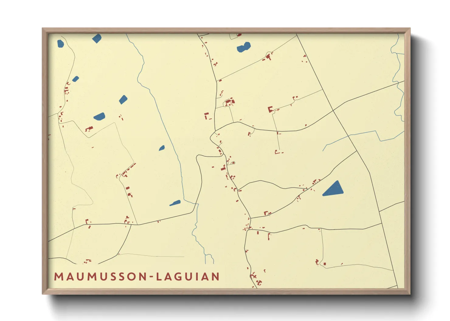 Une affiche de carte sur Maumusson-Laguian