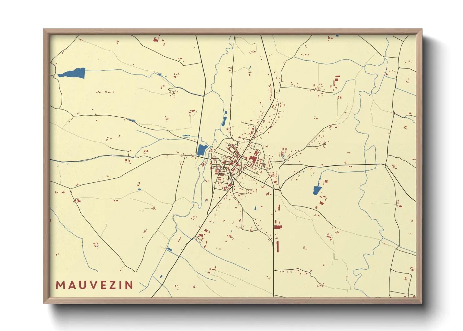 Une affiche de carte sur Mauvezin