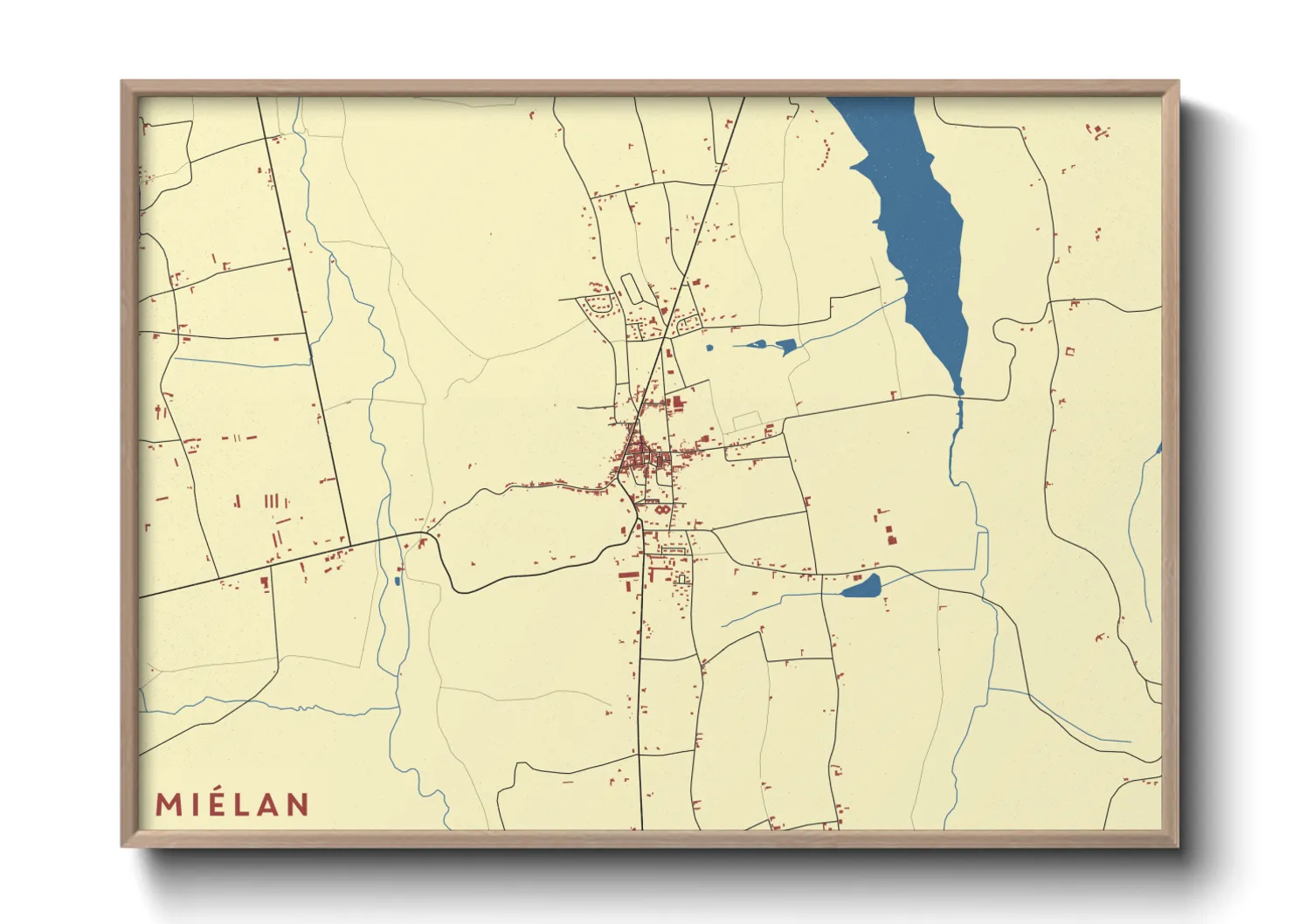 Une affiche de carte sur Miélan