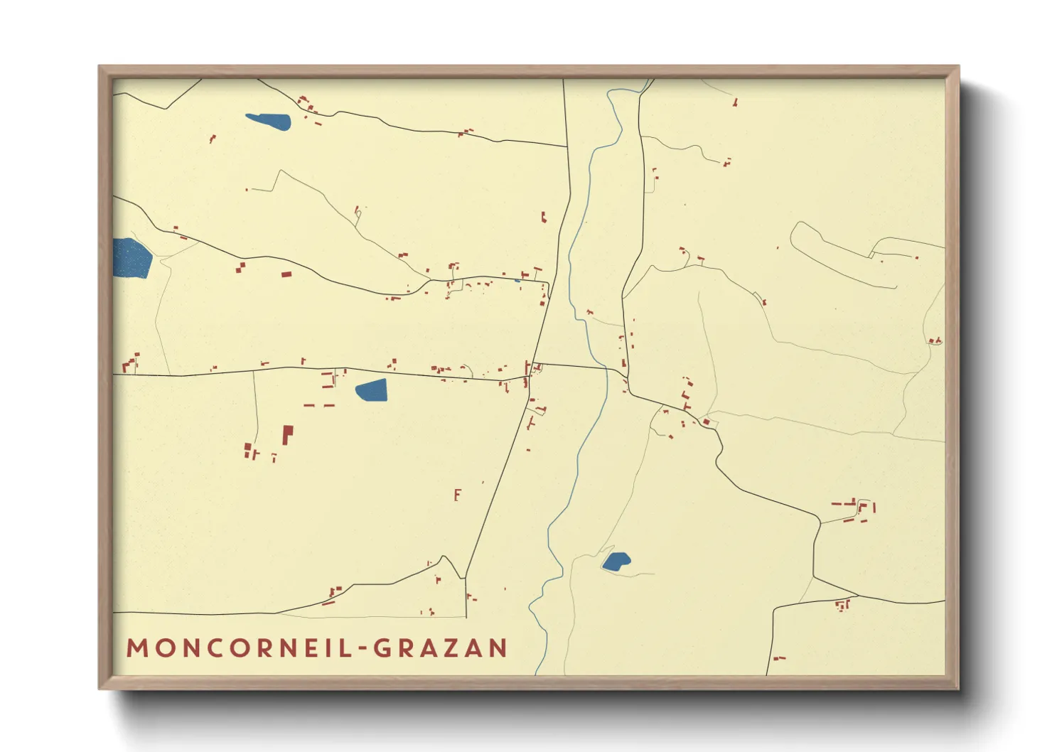 Une affiche de carte sur Moncorneil-Grazan