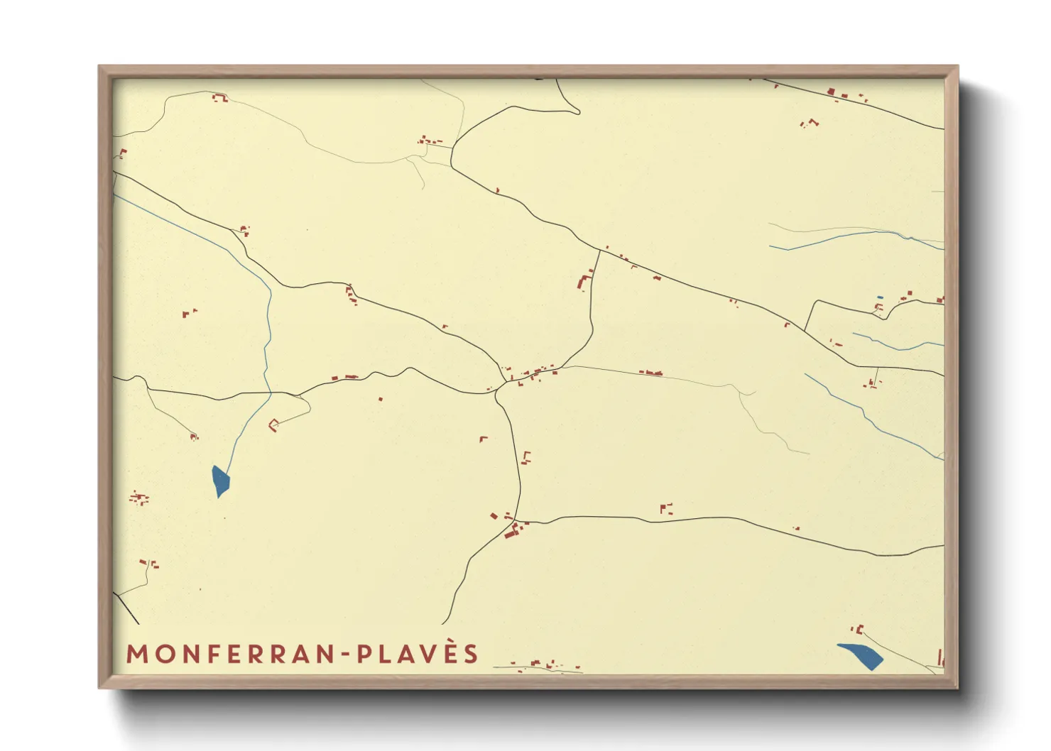 Une affiche de carte sur Monferran-Plavès