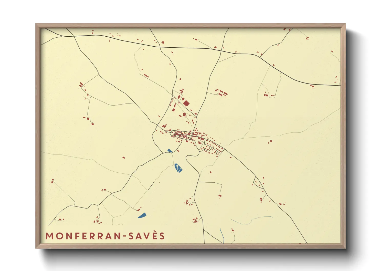 Une affiche de carte sur Monferran-Savès