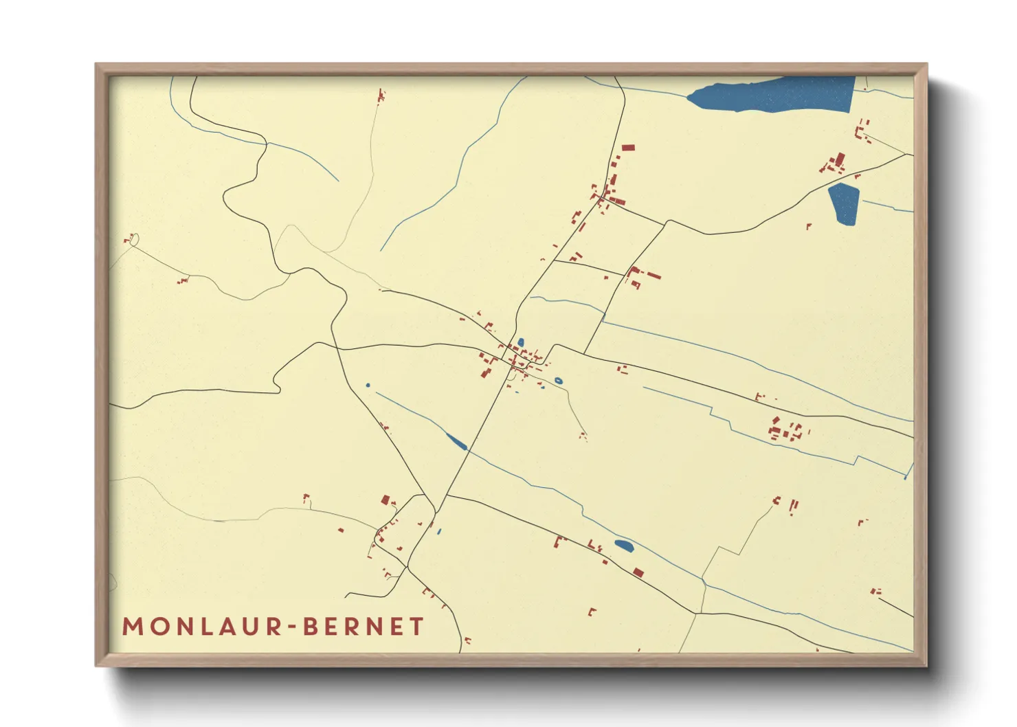 Une affiche de carte sur Monlaur-Bernet