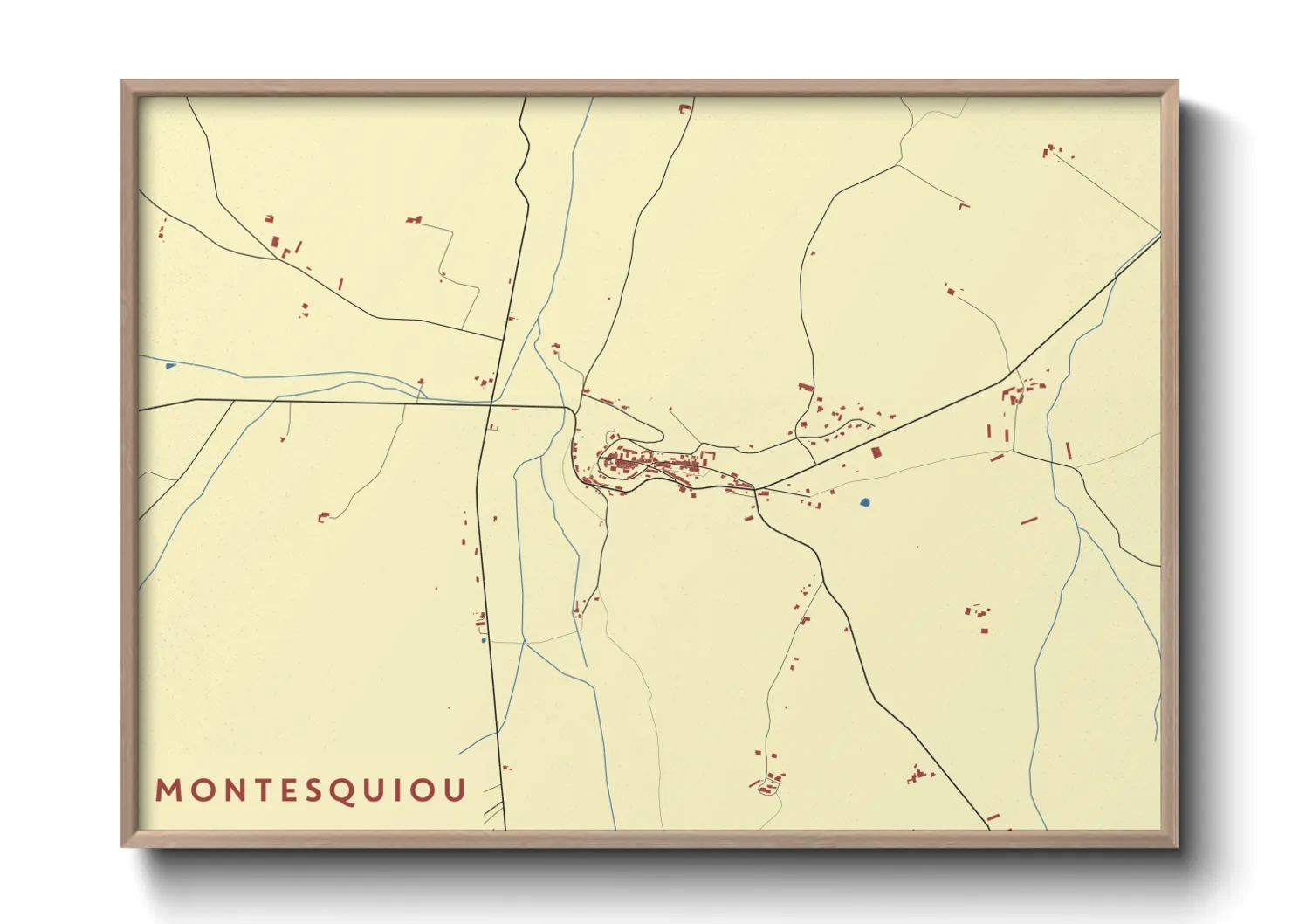 Une affiche de carte sur Montesquiou