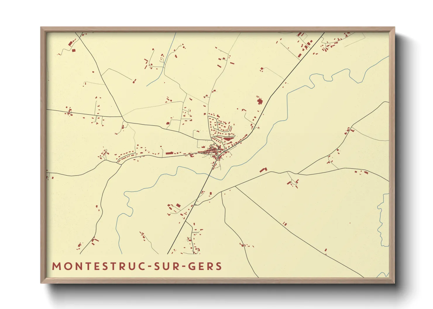 Une affiche de carte sur Montestruc-sur-Gers