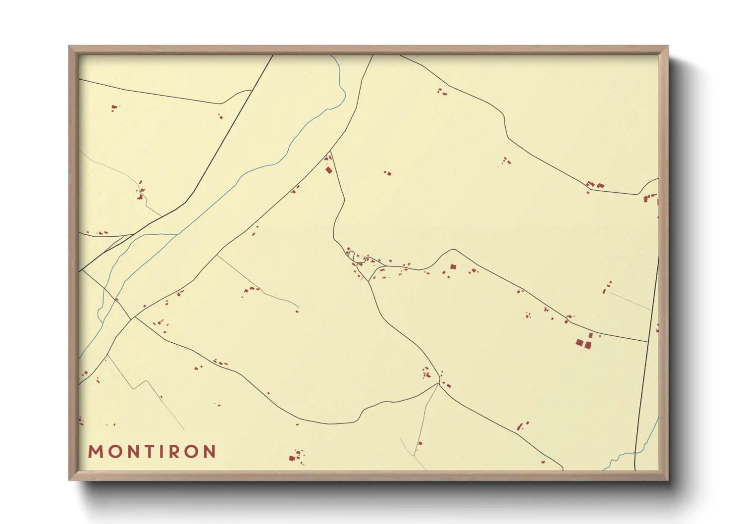 Une affiche de carte sur Montiron