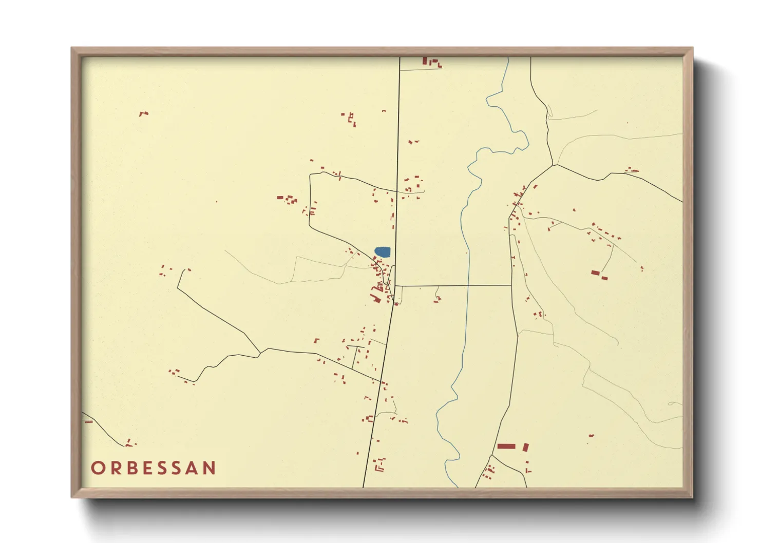 Une affiche de carte sur Orbessan