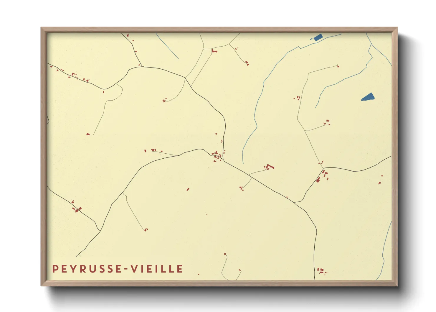 Une affiche de carte sur Peyrusse-Vieille