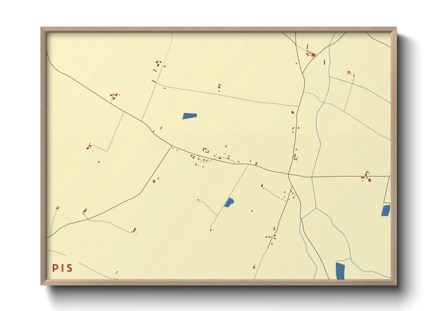 Une affiche de carte sur Pis