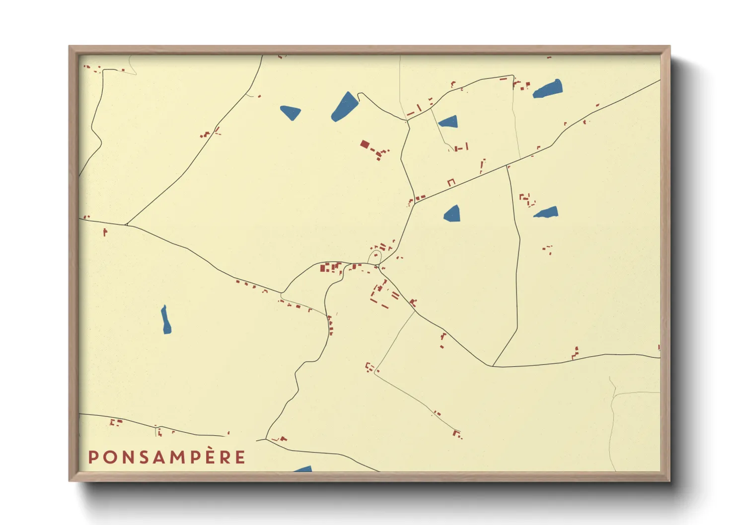 Une affiche de carte sur Ponsampère