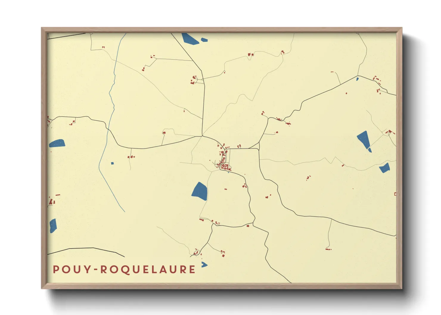 Une affiche de carte sur Pouy-Roquelaure