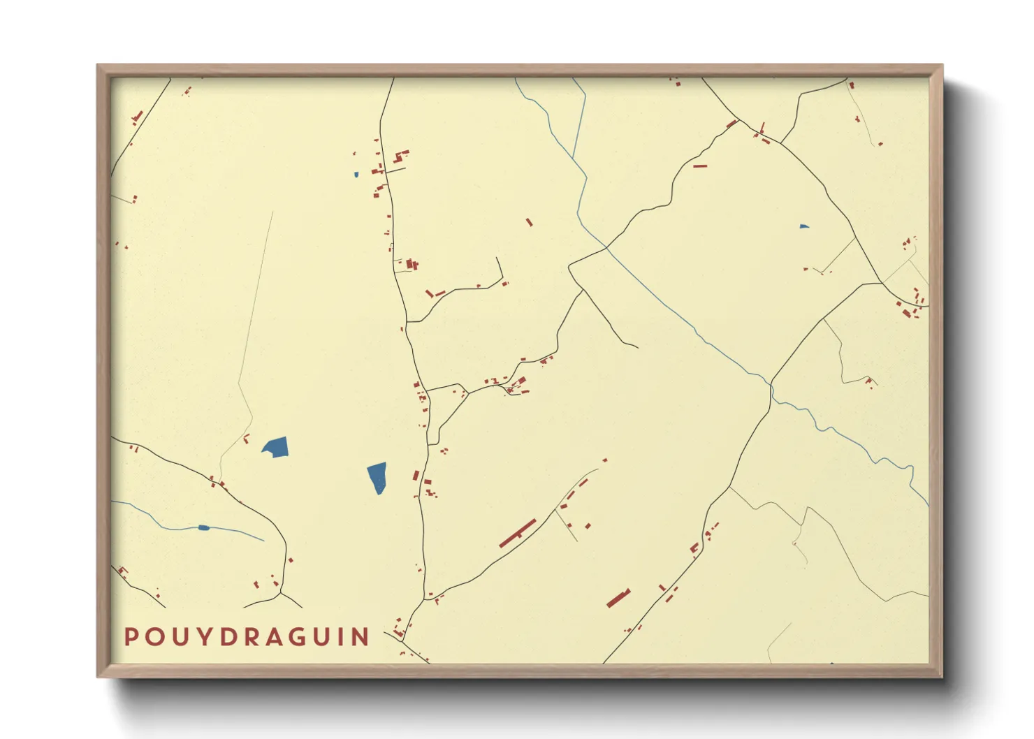 Une affiche de carte sur Pouydraguin