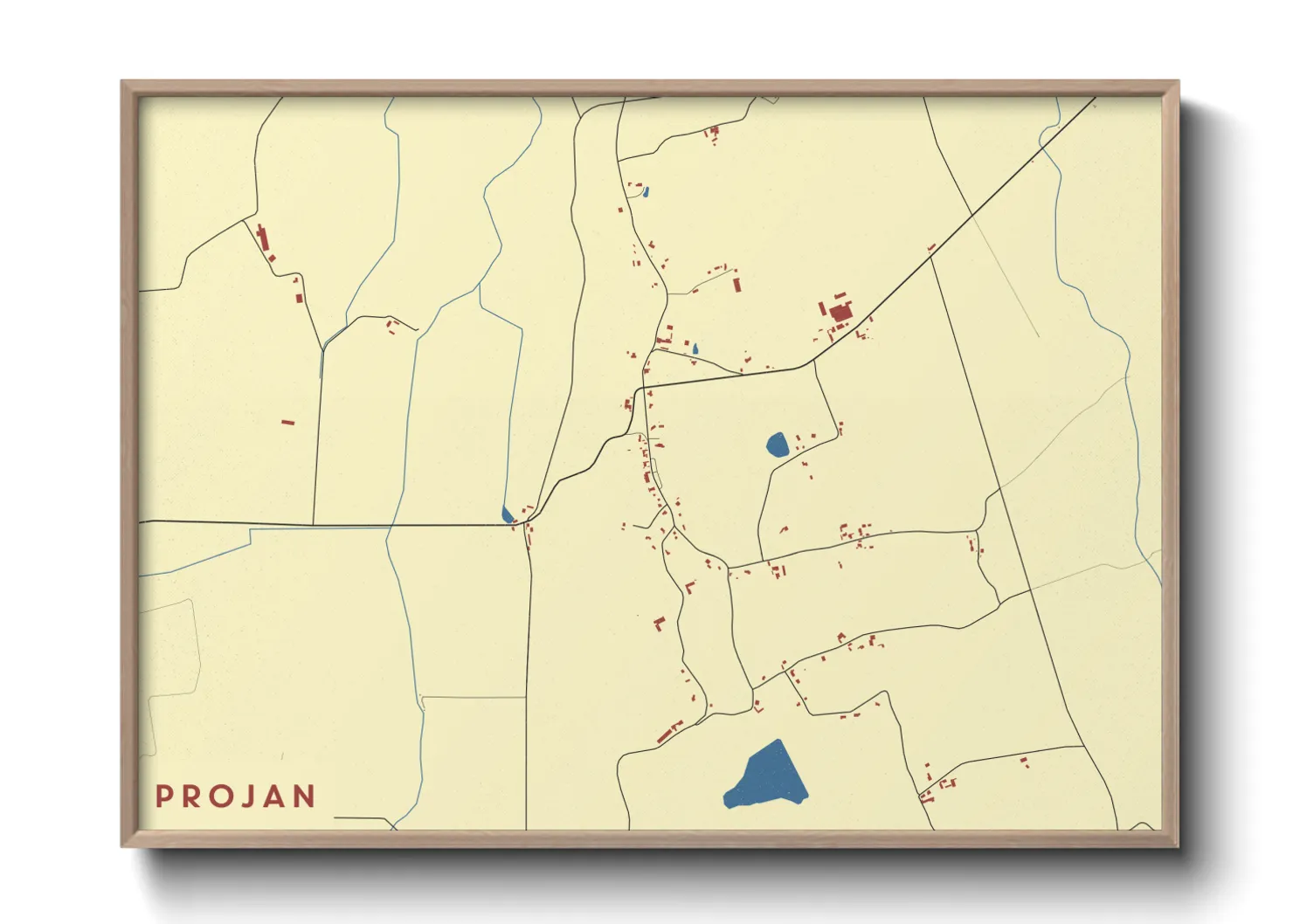 Une affiche de carte sur Projan