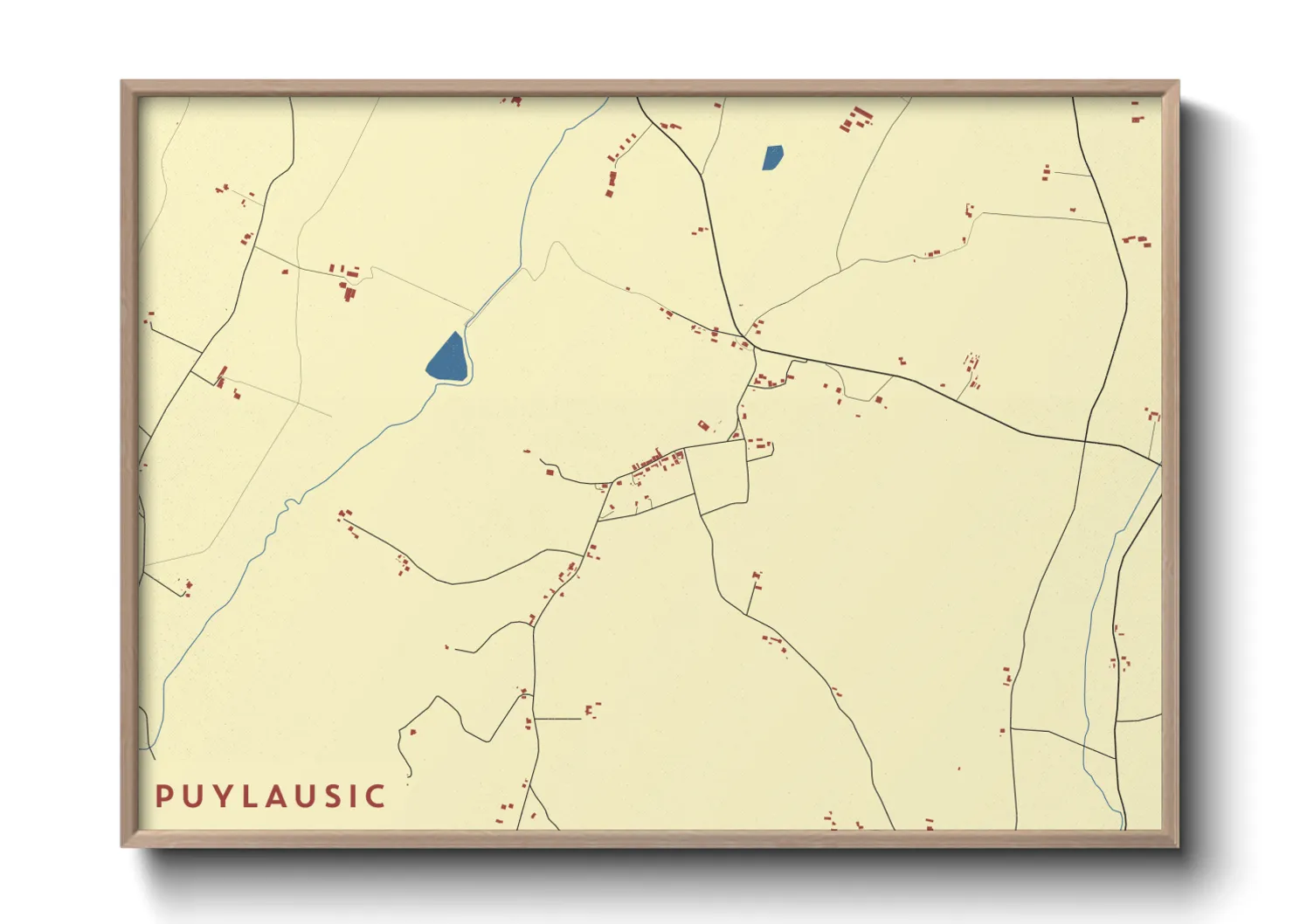 Une affiche de carte sur Puylausic