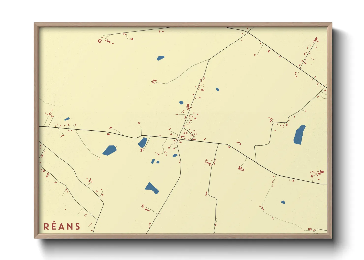 Une affiche de carte sur Réans