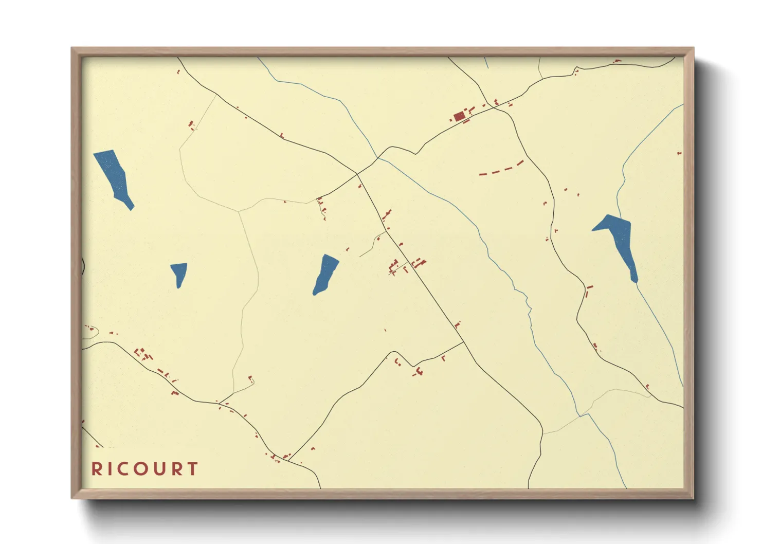 Une affiche de carte sur Ricourt