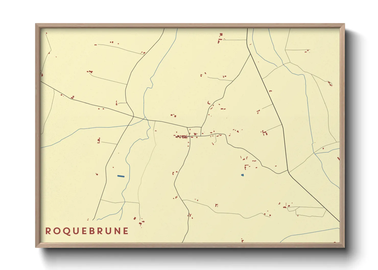 Une affiche de carte sur Roquebrune