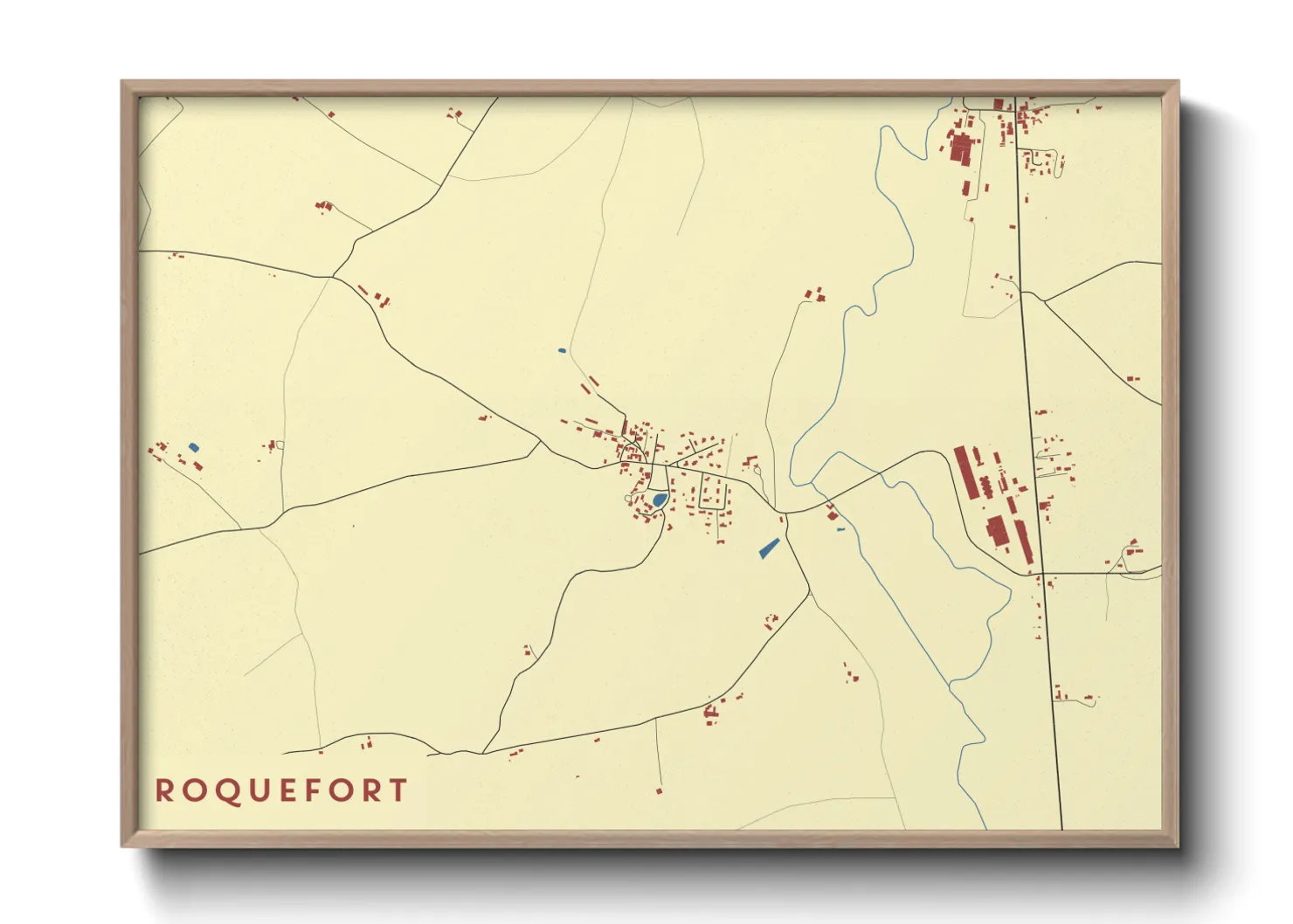Une affiche de carte sur Roquefort