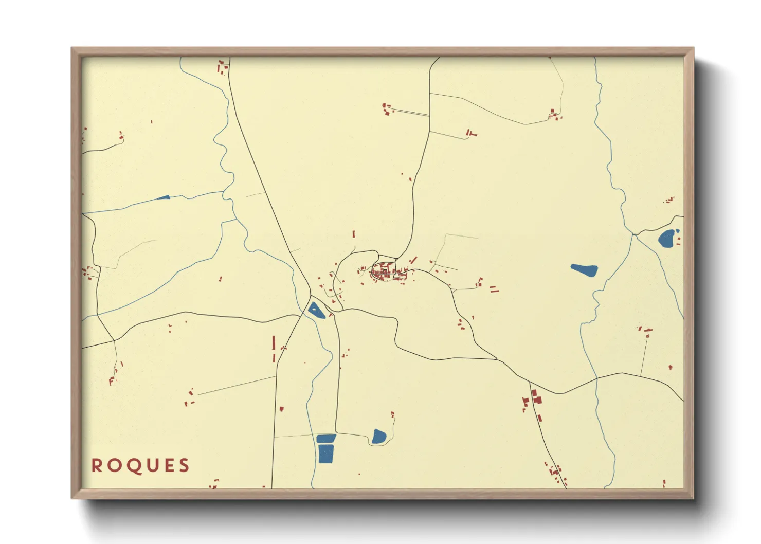 Une affiche de carte sur Roques