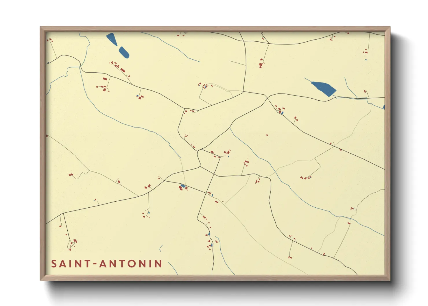 Une affiche de carte sur Saint-Antonin