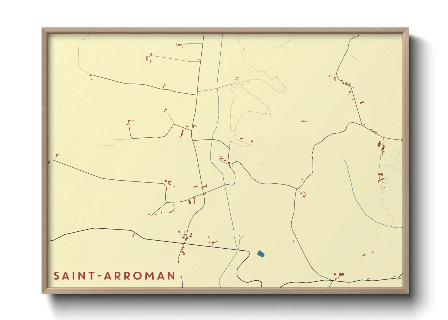 Une affiche de carte sur Saint-Arroman