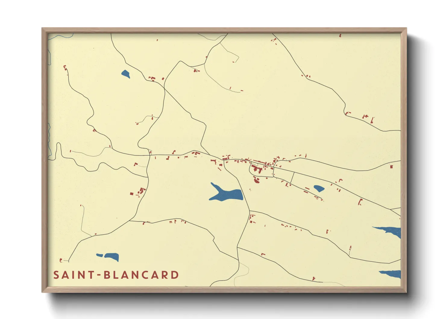 Une affiche de carte sur Saint-Blancard