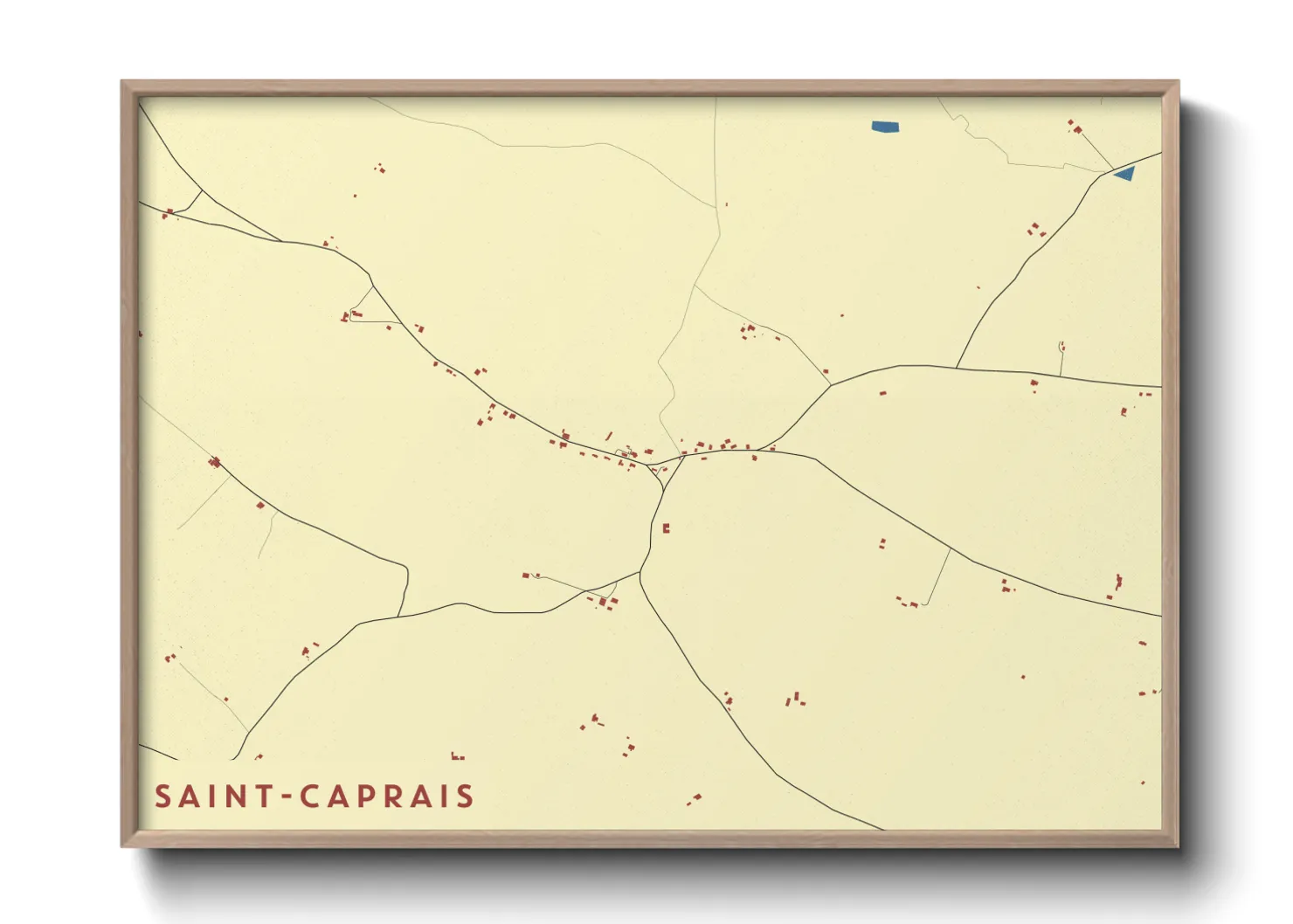 Une affiche de carte sur Saint-Caprais