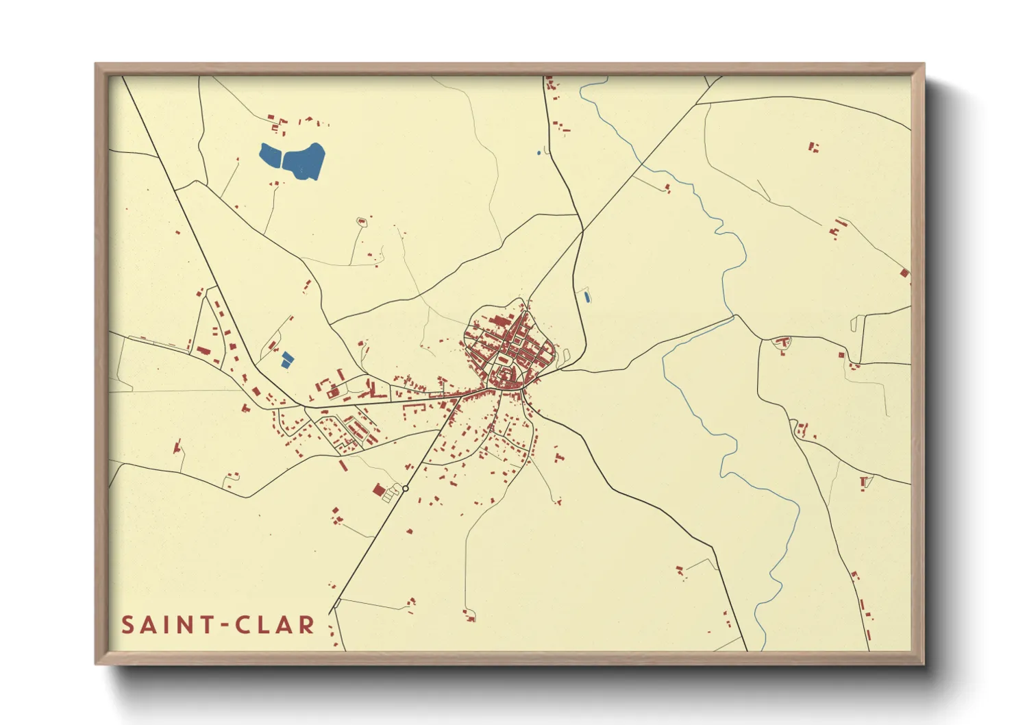Une affiche de carte sur Saint-Clar