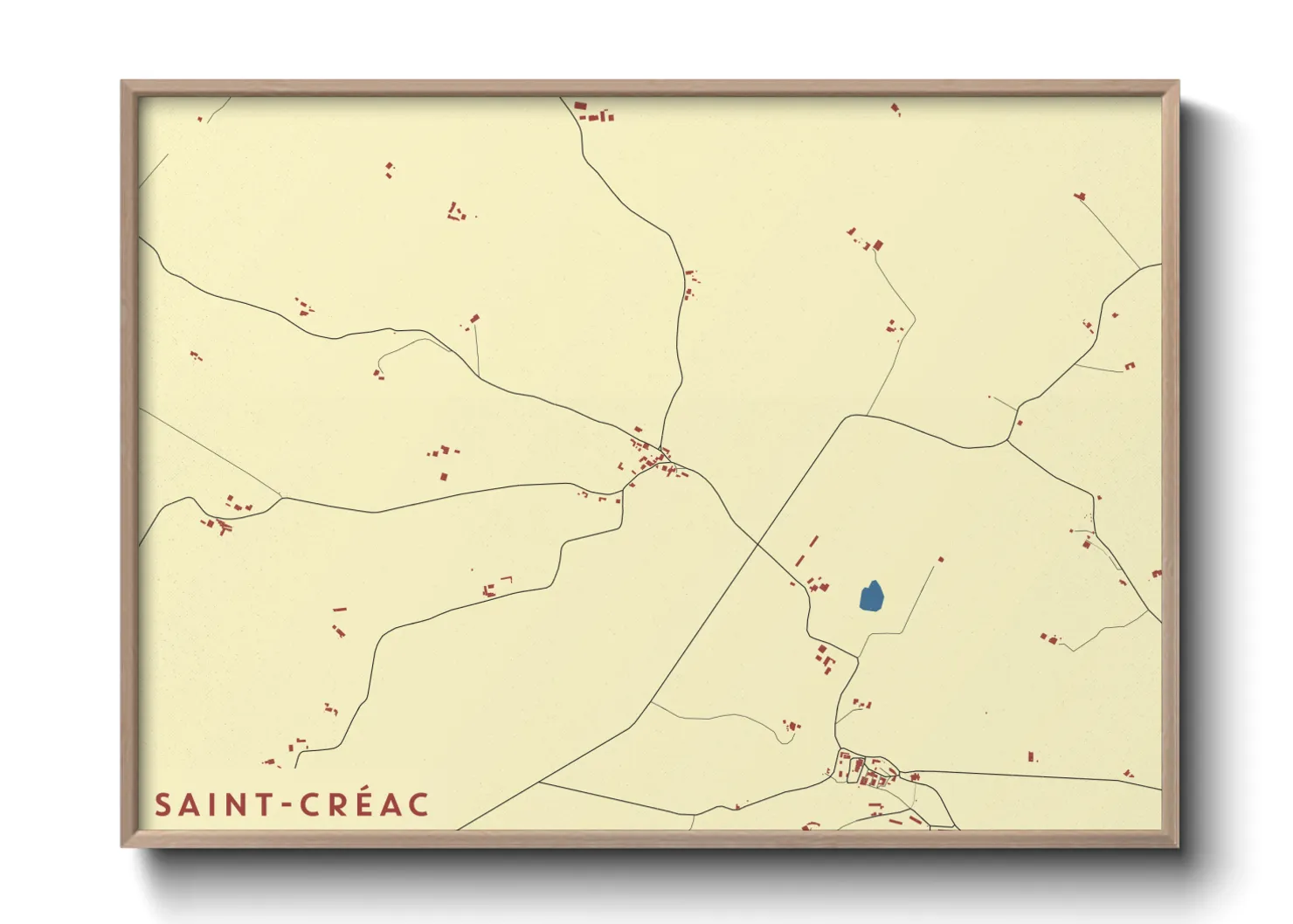 Une affiche de carte sur Saint-Créac