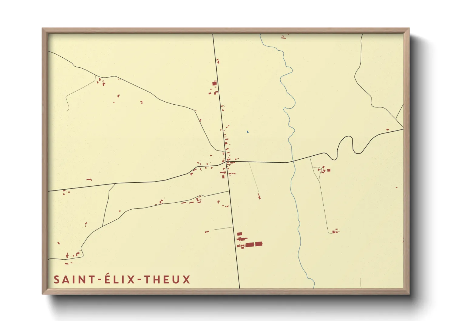 Une affiche de carte sur Saint-Élix-Theux