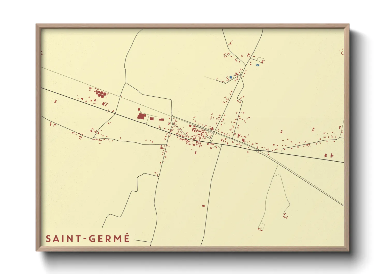 Une affiche de carte sur Saint-Germé