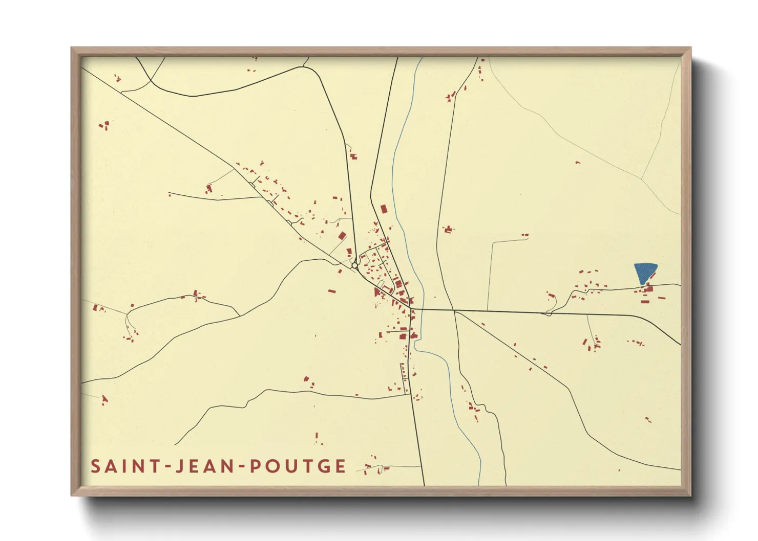 Une affiche de carte sur Saint-Jean-Poutge