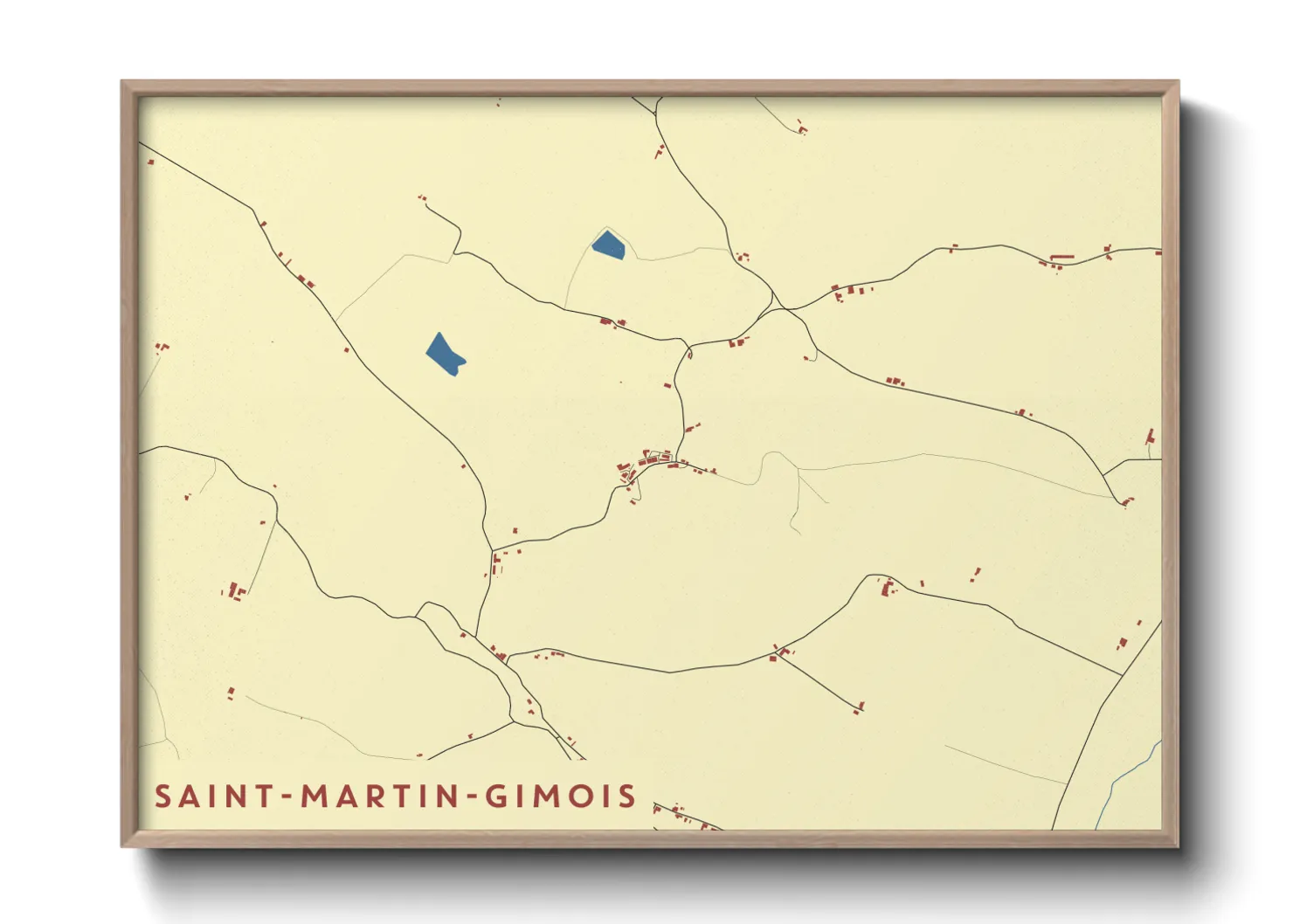 Une affiche de carte sur Saint-Martin-Gimois