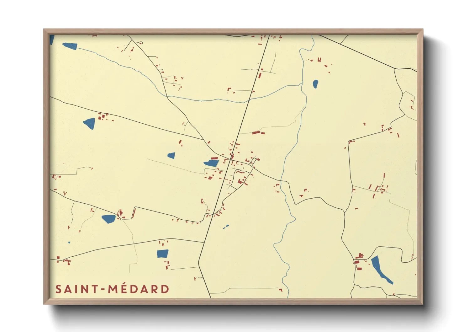 Une affiche de carte sur Saint-Médard