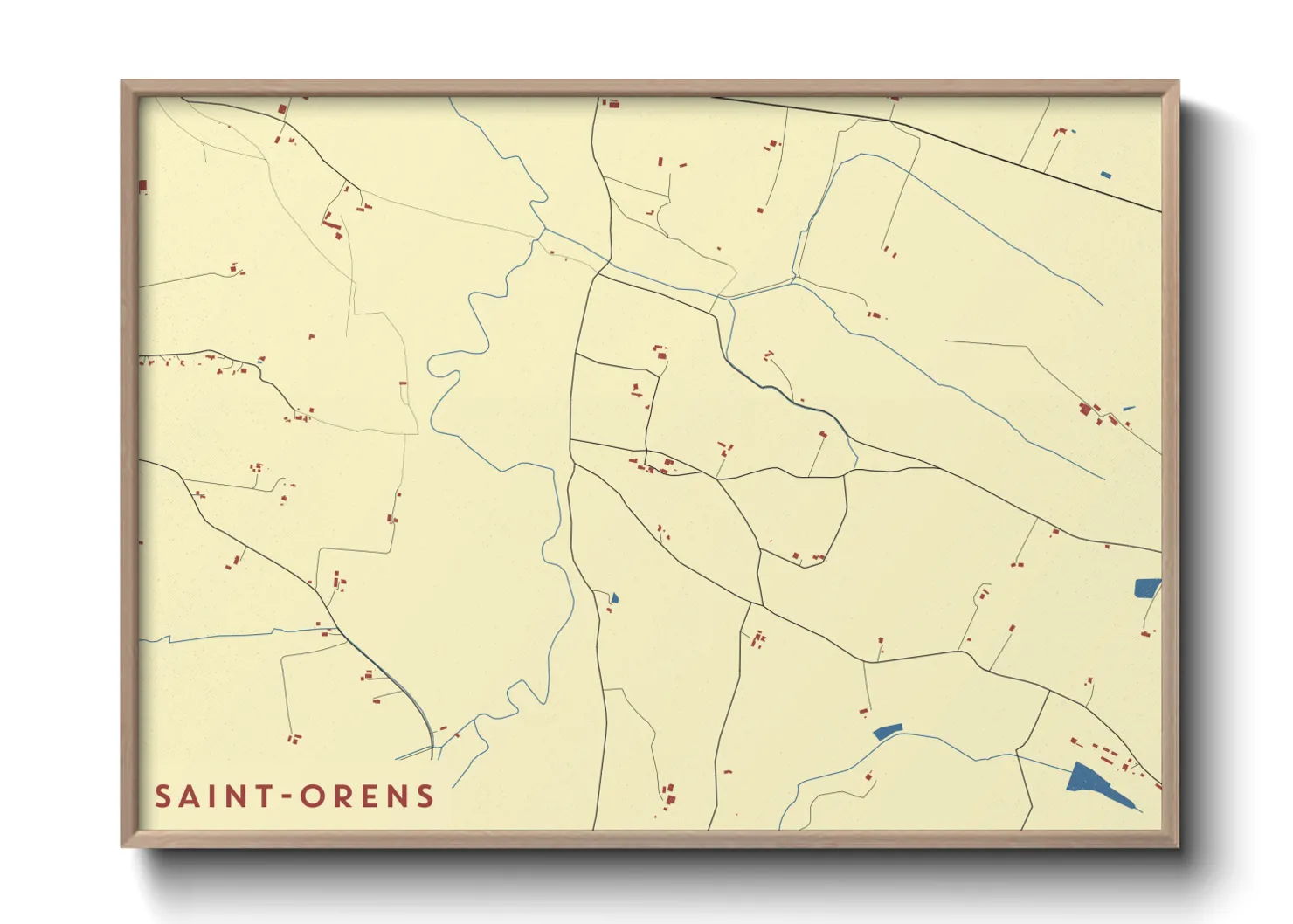 Une affiche de carte sur Saint-Orens