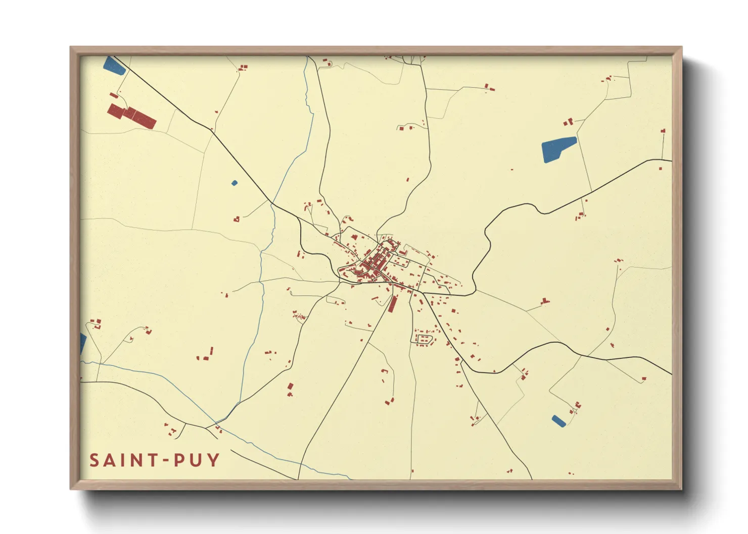 Une affiche de carte sur Saint-Puy