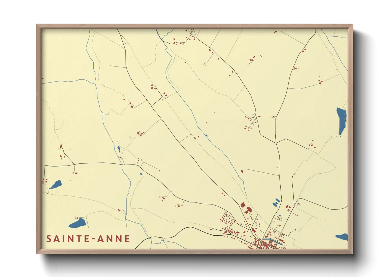 Une affiche de carte sur Sainte-Anne