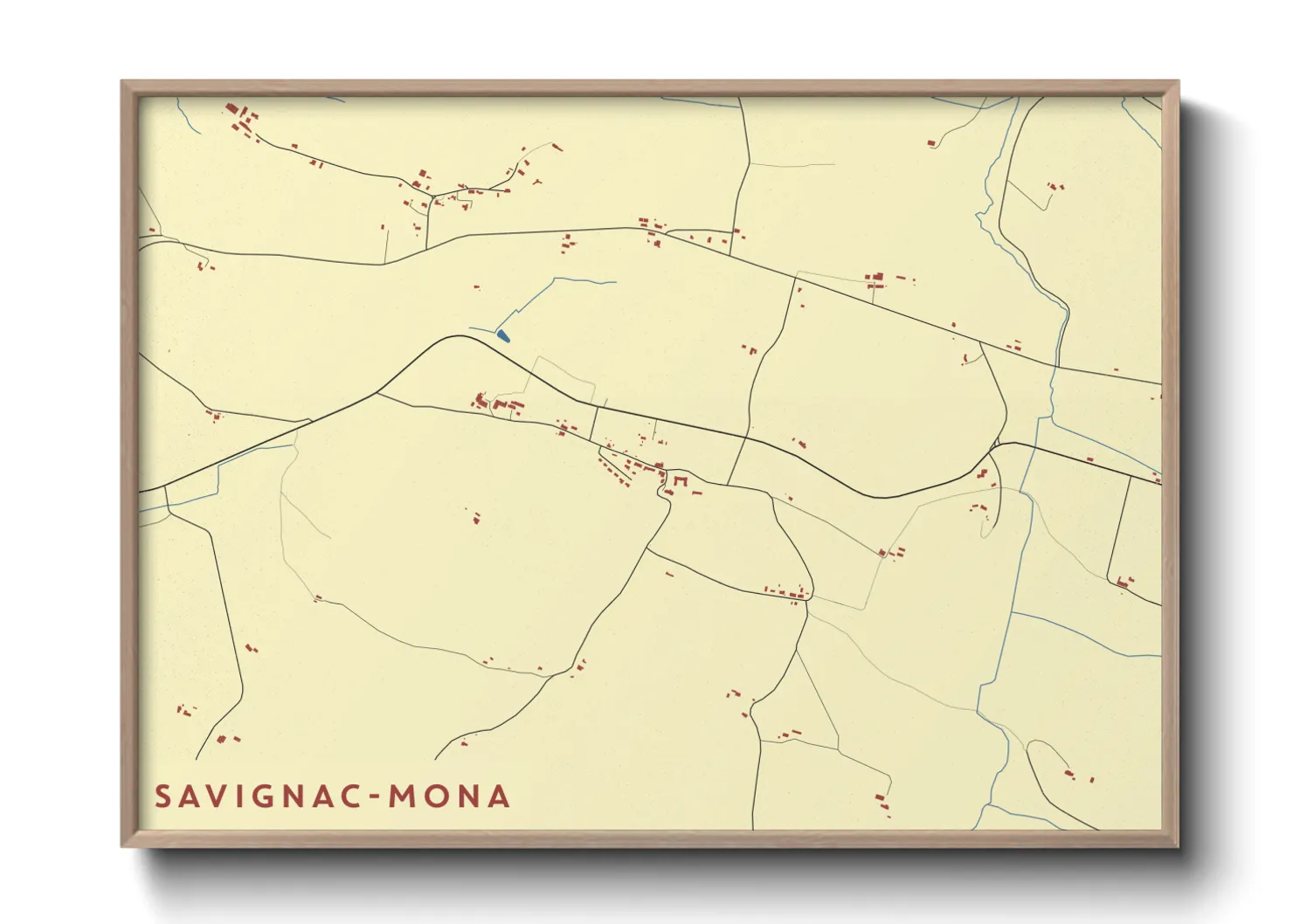 Une affiche de carte sur Savignac-Mona