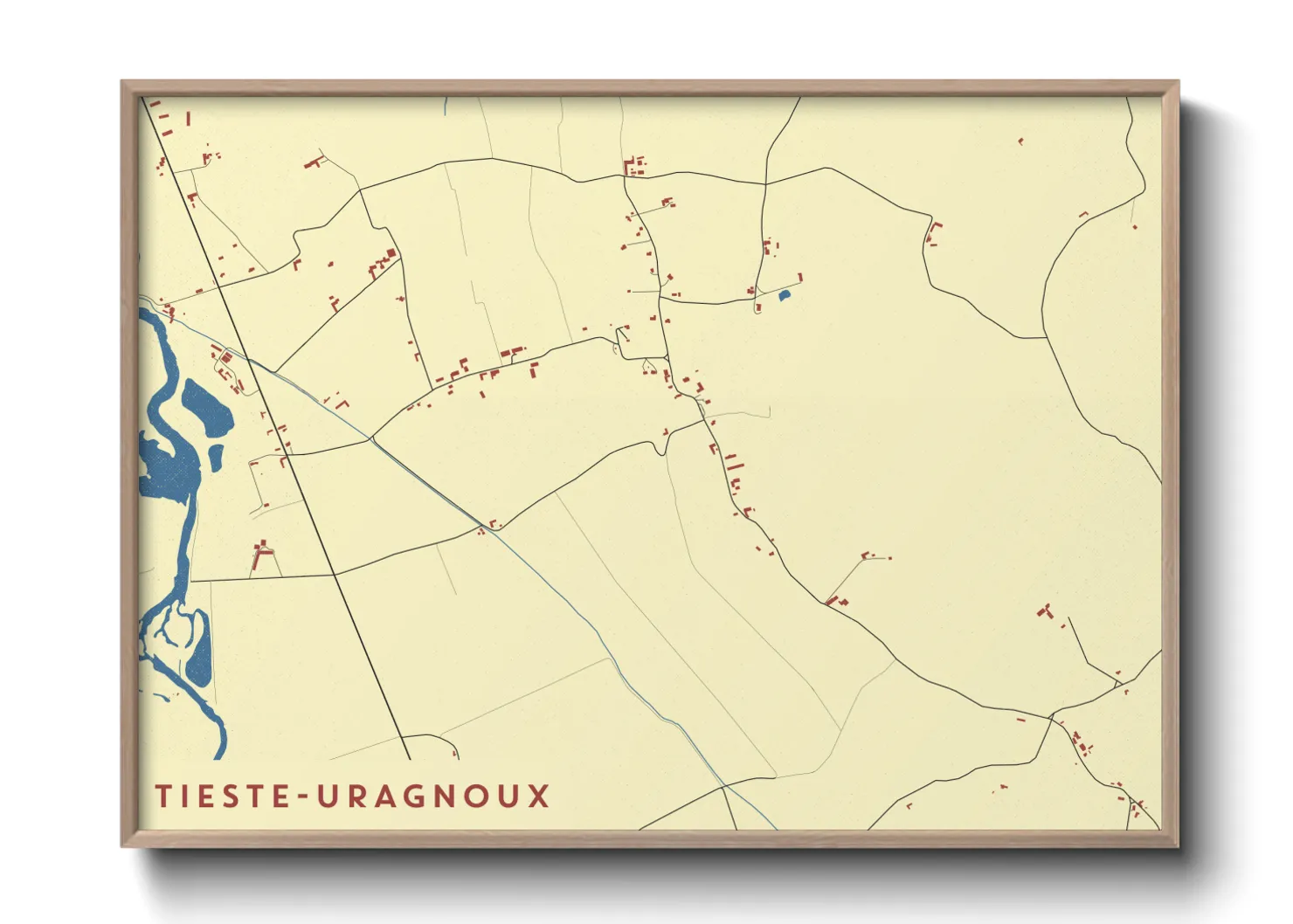 Une affiche de carte sur Tieste-Uragnoux