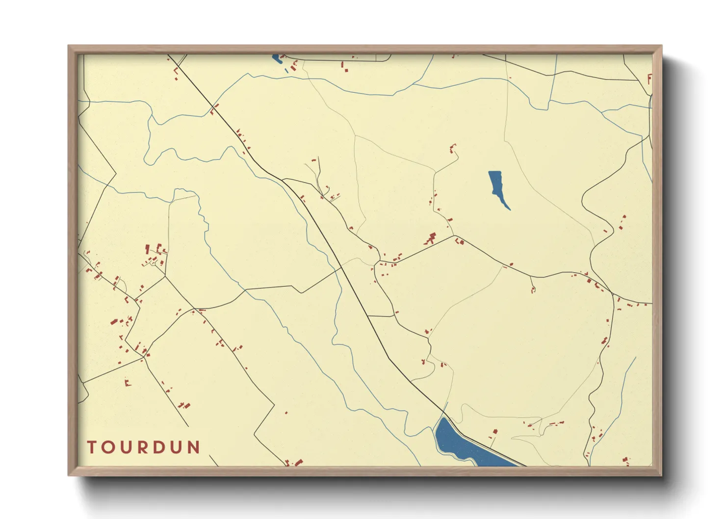 Une affiche de carte sur Tourdun
