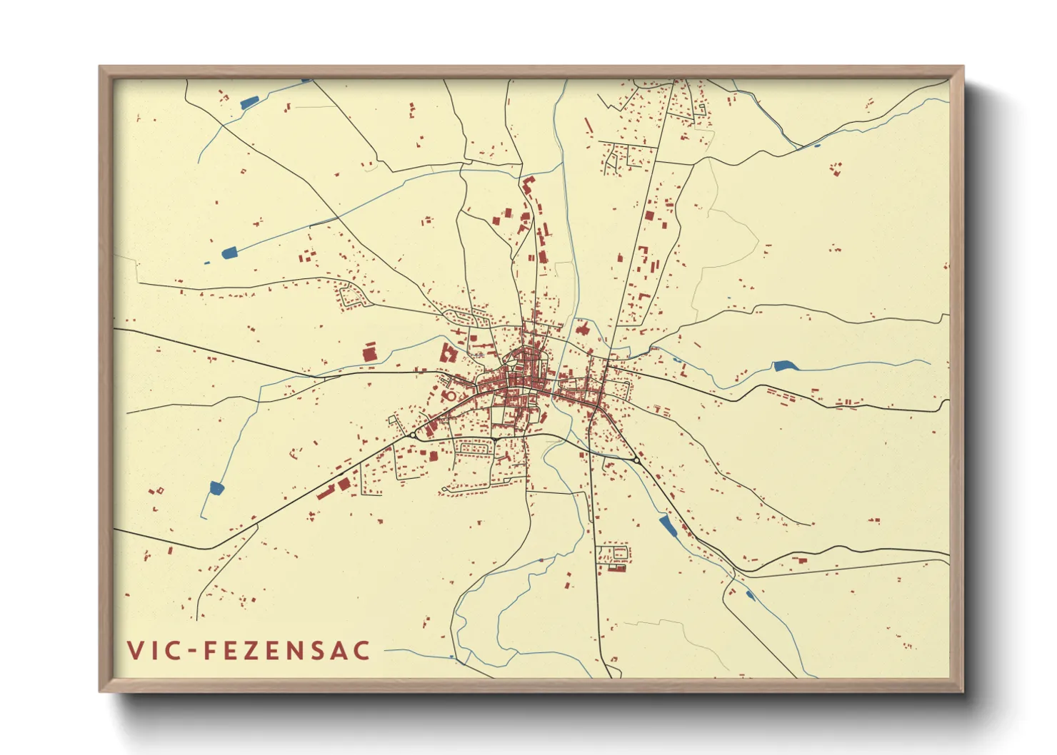 Une affiche de carte sur Vic-Fezensac